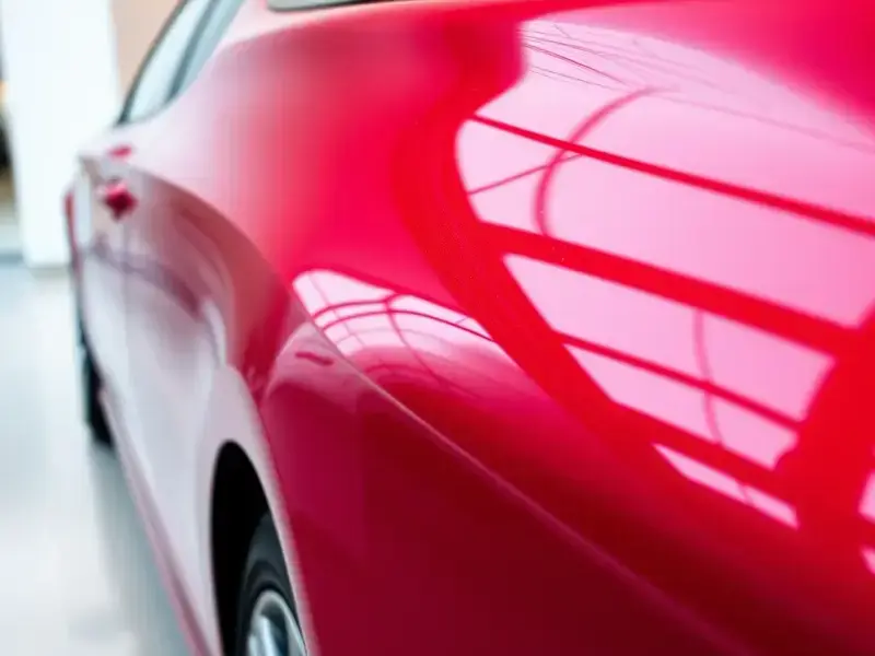 After: brilliant crimson finish